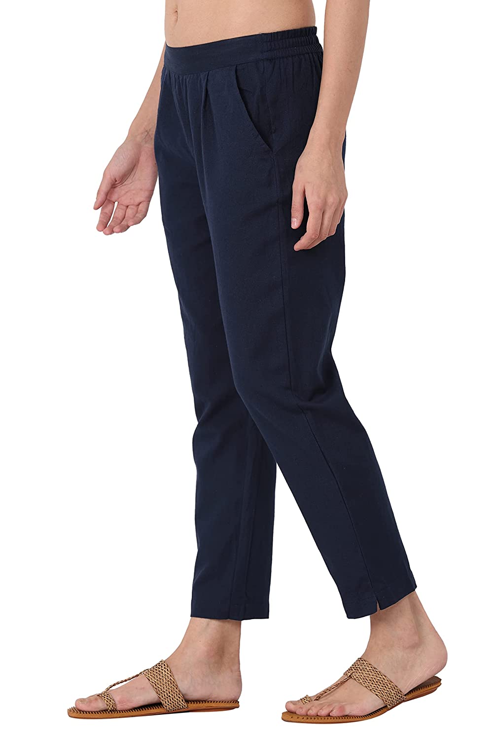 Juniper Black Cotton Flex Embellished Hakoba Pants – Fashionous