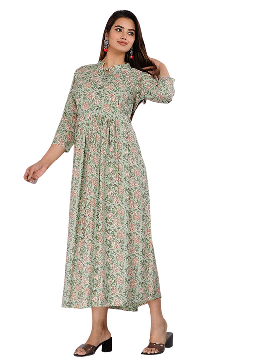 Women Rayon Anarkali Maternity Kurti